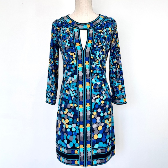 BCBGMaxAzria Blue Polka Dot Cut Out Dress - Picture 5 of 5